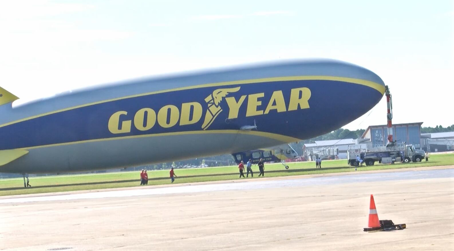 Goodyear blimp visits Texarkana skies