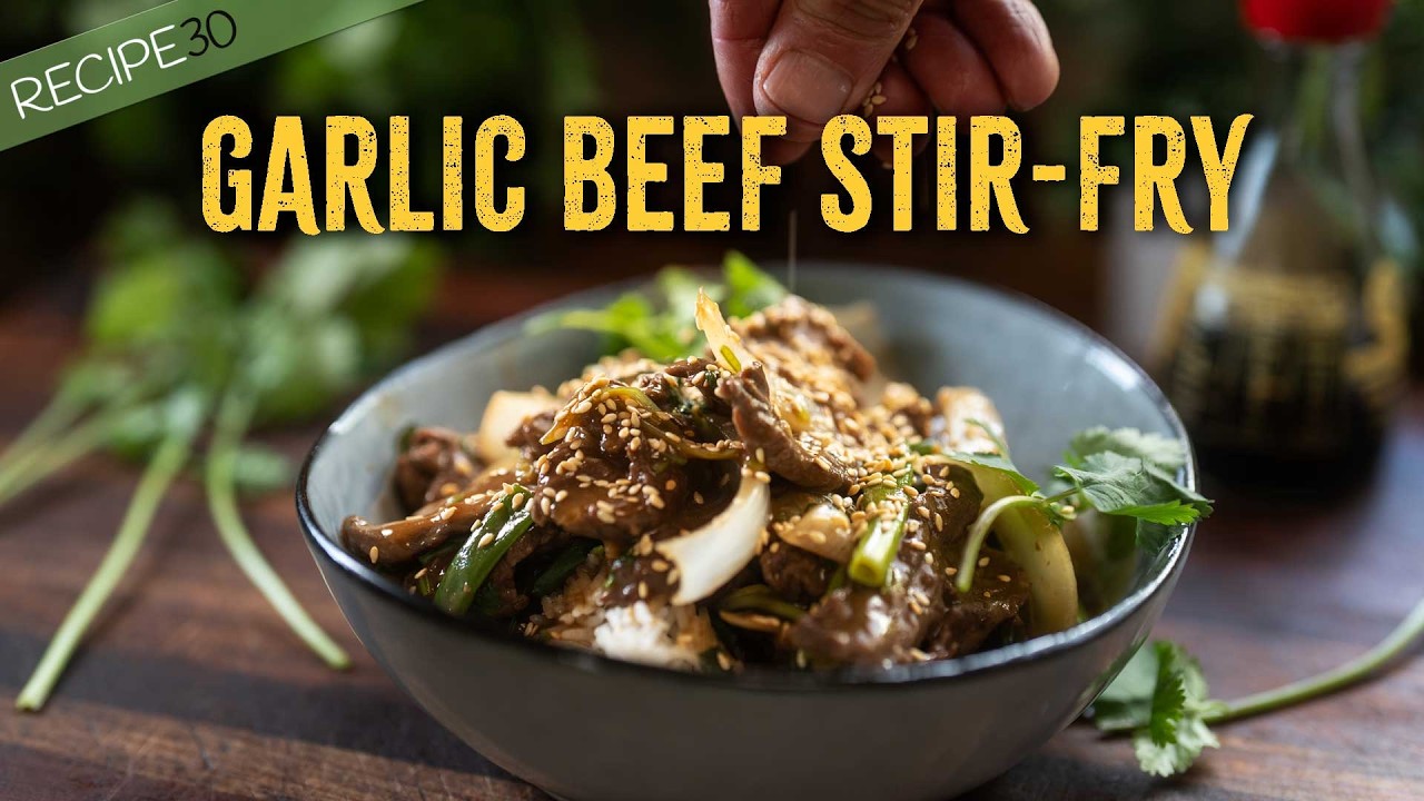 Easy garlic onion beef stir-fry recipe