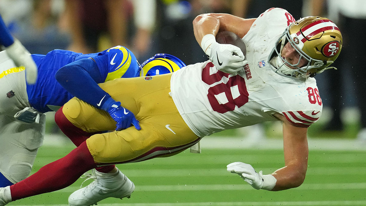 Jake Tonges adds to 49ers' health woes with apparent injury vs. Rams