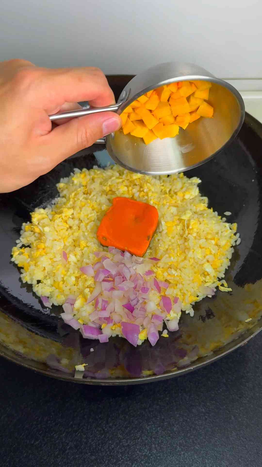 This fried rice hack uses hot pot broth base