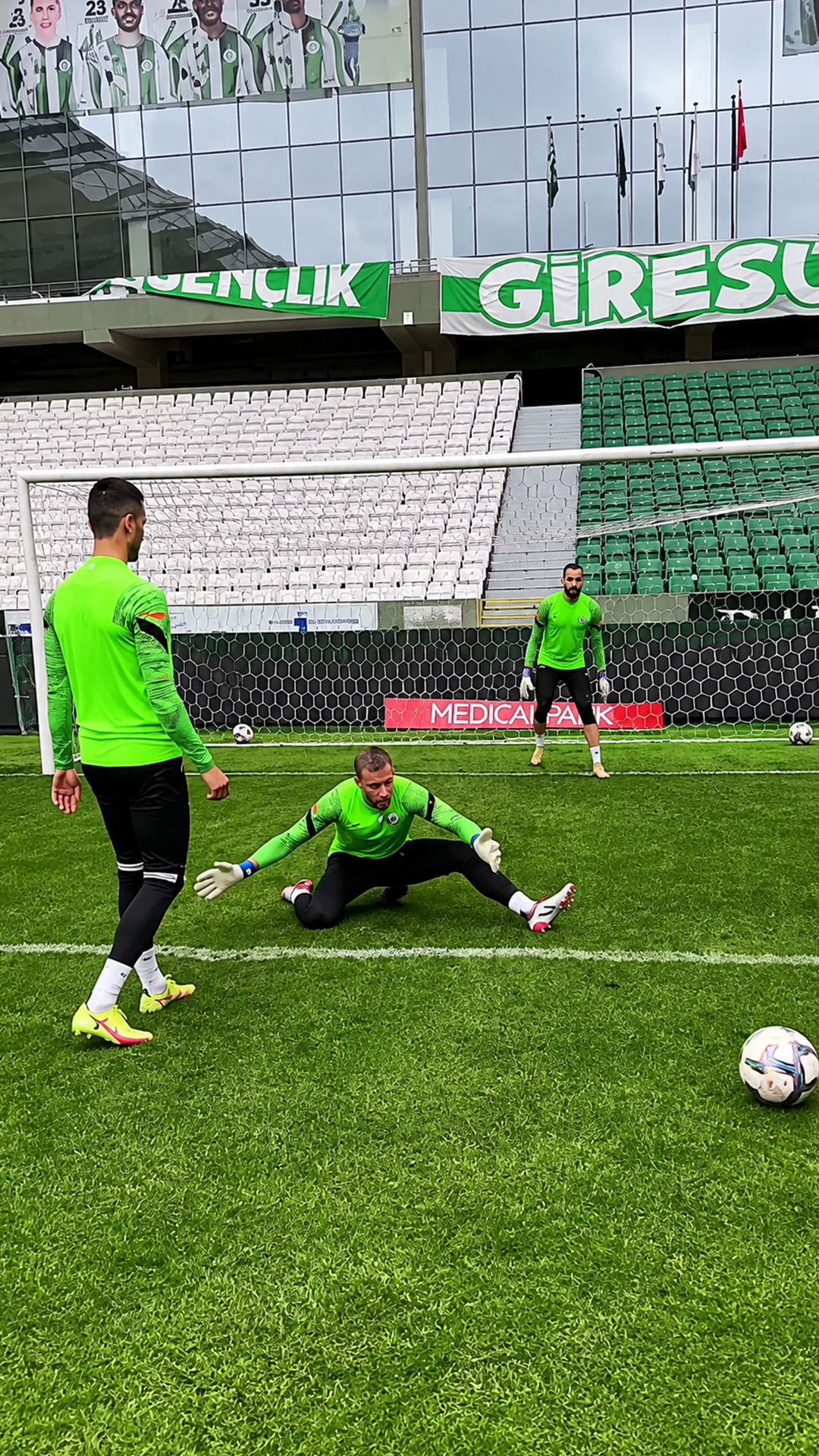 Training soccer reflexes at Giresunspor stadium