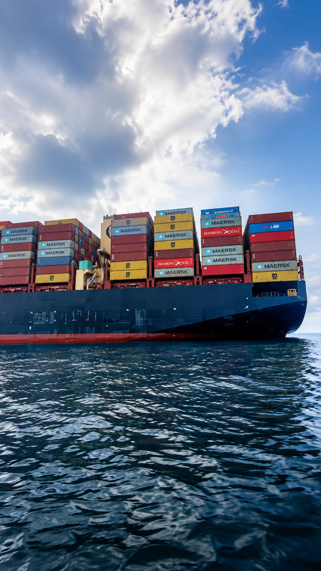 Jet ski ride finds a giant container ship