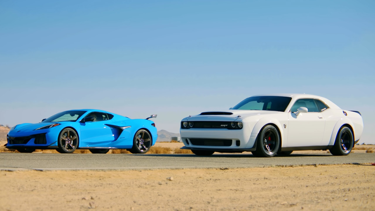 Can Dodge Demon outrun a high revving Corvette Z06?