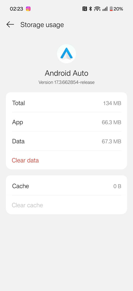 Clearing cache of Android Auto.