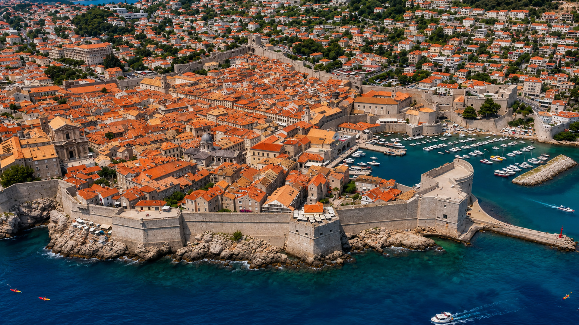 Inside a walled city facing the Adriatic Sea