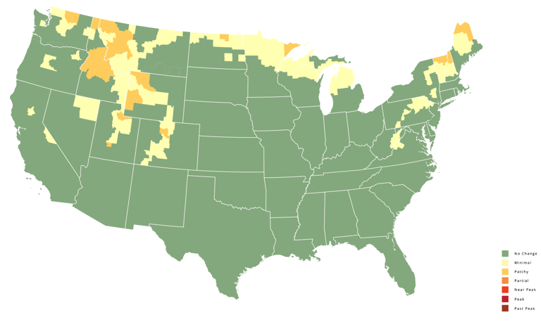 Week-by-week maps show when 2026 fall foliage will peak in Vermont