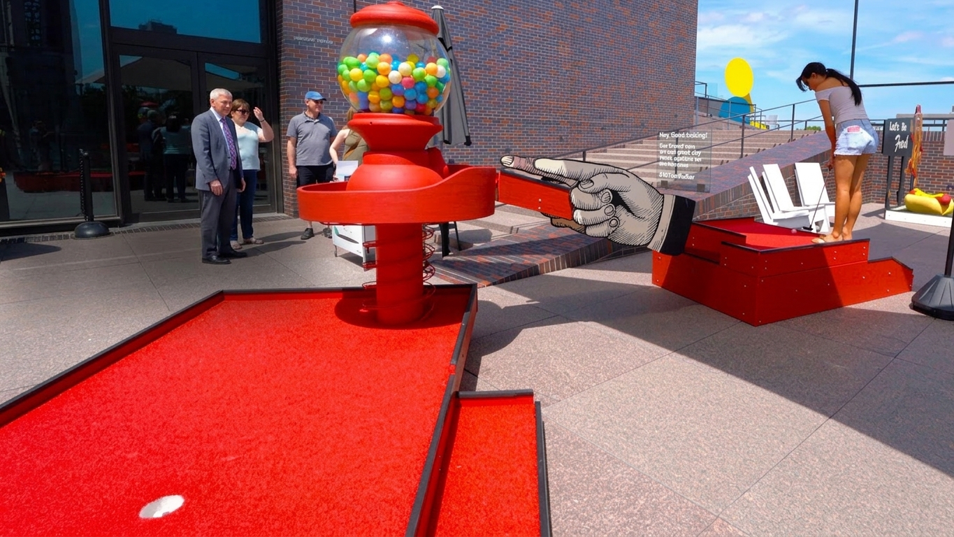 One-of-a-kind mini golf course fits into a tiny space