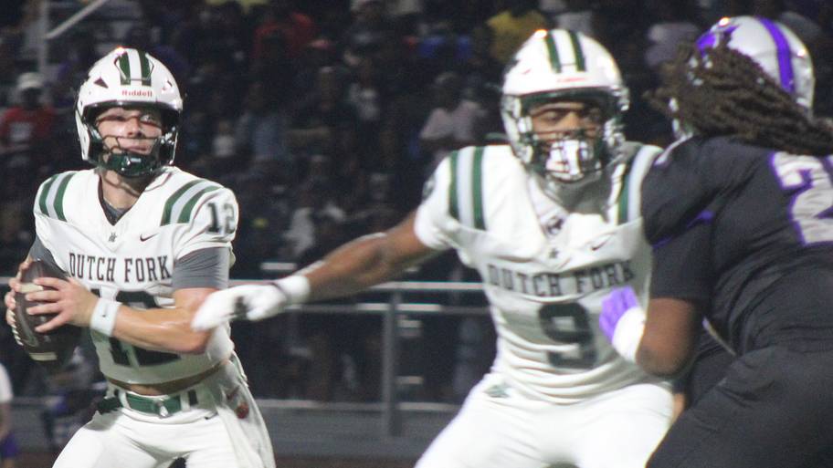 Jaxon Knotts produces 5 TDs as Dutch Fork beats Ridge View in weather-shortened game