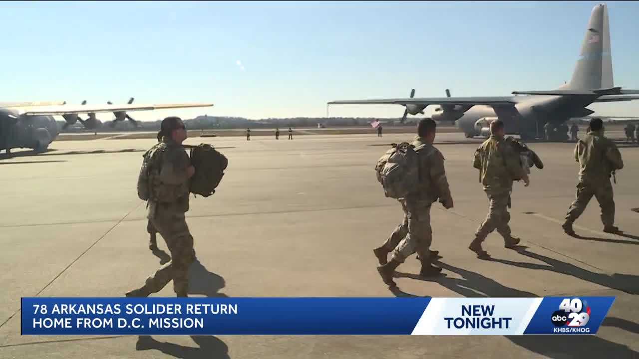 Soldiers from Arkansas return home after DC mission