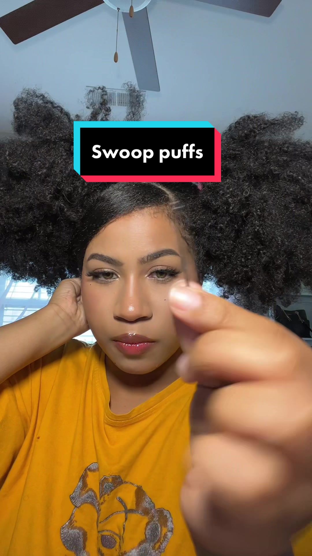 Creating swoop puff styles with afro hair