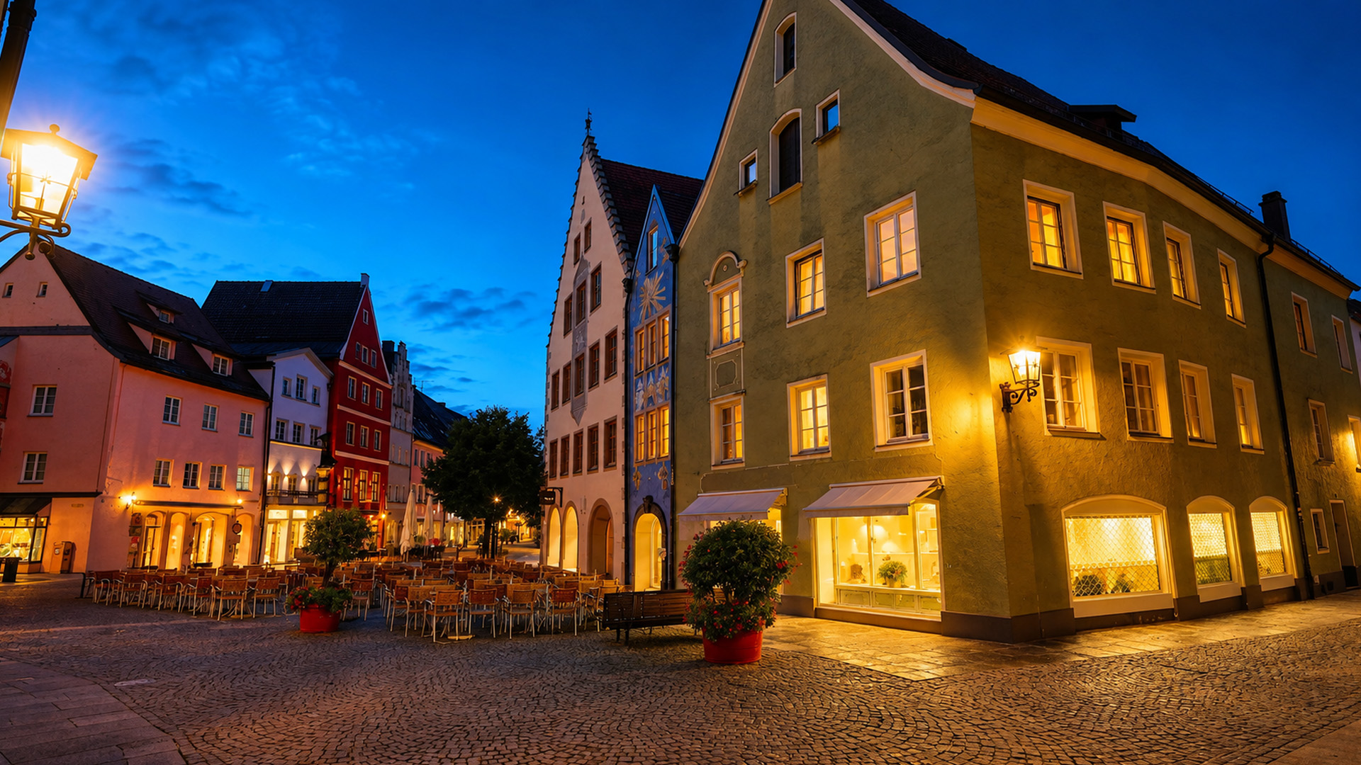 Enchanting evening in Füssen Germany after rain (4K)