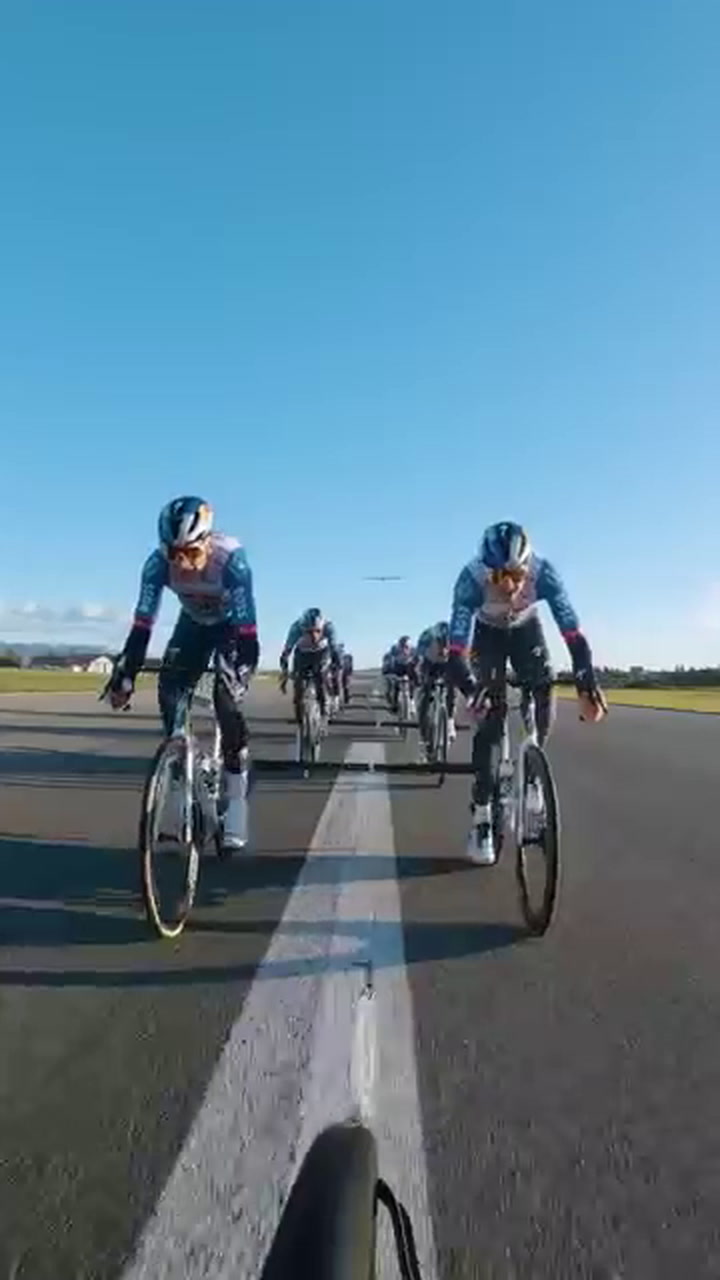 Pedal power: 9 cyclists launch an airplane