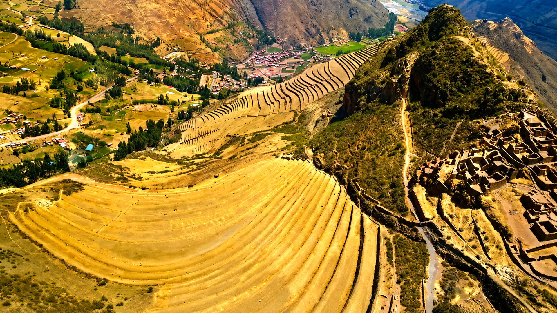 Inca ruins perched high above Peru’s Sacred Valley