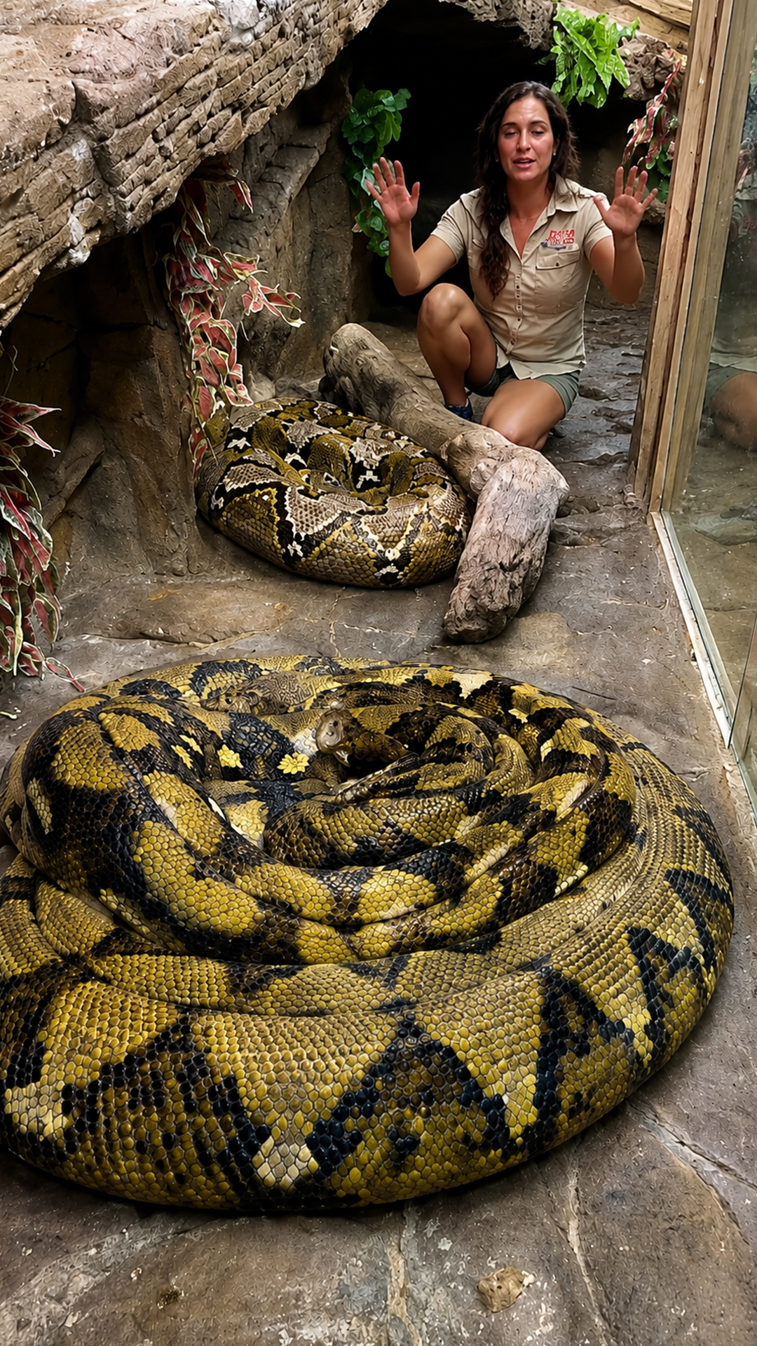 Reticulated pythons show off their record-breaking length
