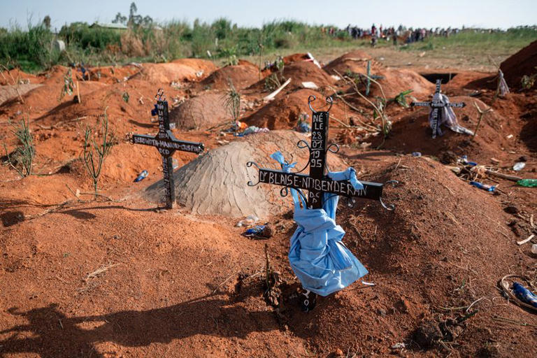 Nyamurongo cemetery, one of the burial sites receiving a large number of people who have died from Ebola virus disease since the beginning of the outbreak, in Bunia, Ituri Province, Democratic Republic of the Congo