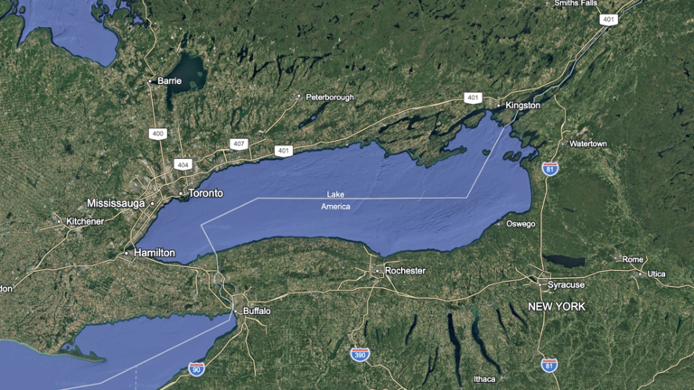 Google Maps changes Lake Ontario to 'Lake America' in US searches