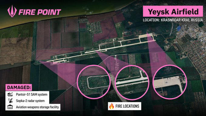 Ukraine knocks out 5 Russian air defense systems at 2 airfields