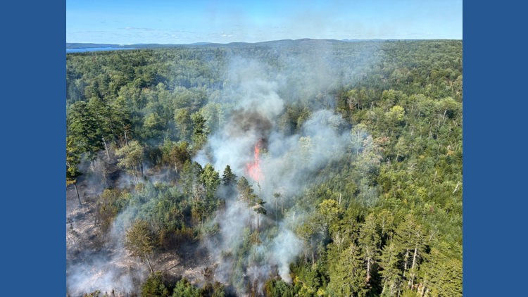 Penobscot wildland fire, which ignited trees Saturday as high as 100 feet tall, now 80% contained