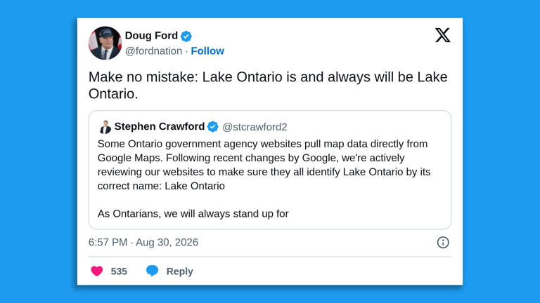 Google Maps switches to 'Lake America' as Canada compares change to ...