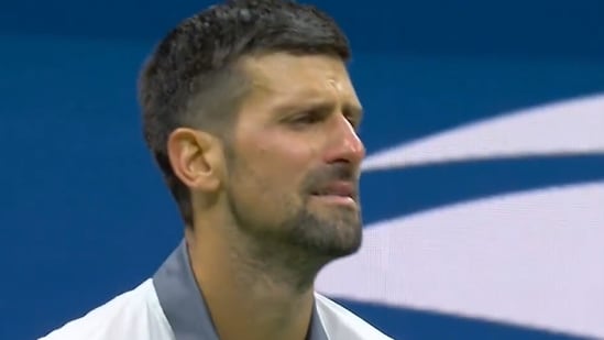 Novak Djokovic during his first round match of the US Open 2026.
