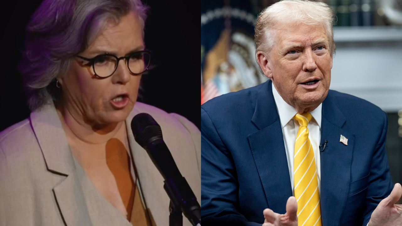 Rosie O'Donnell looks into camera and sends Donald Trump a direct message
