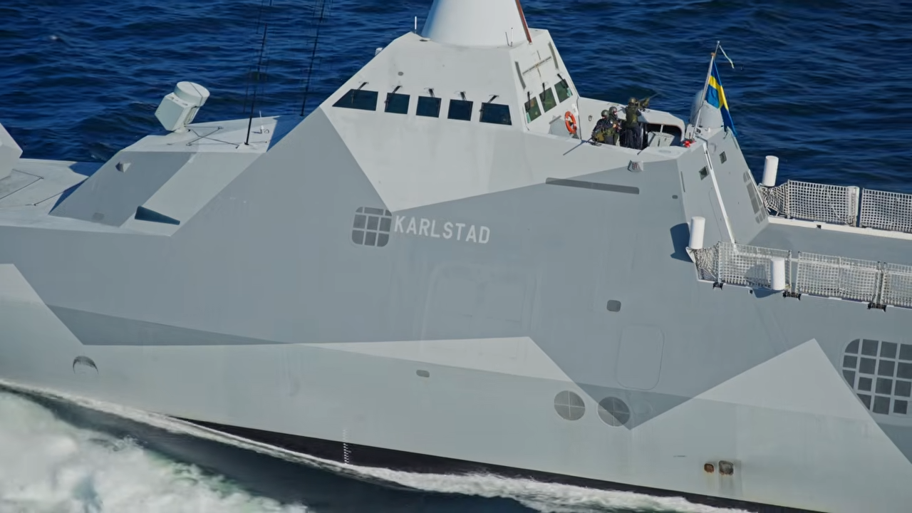 Watch Sweden’s $200 million stealth warship fire its hidden 57mm cannon