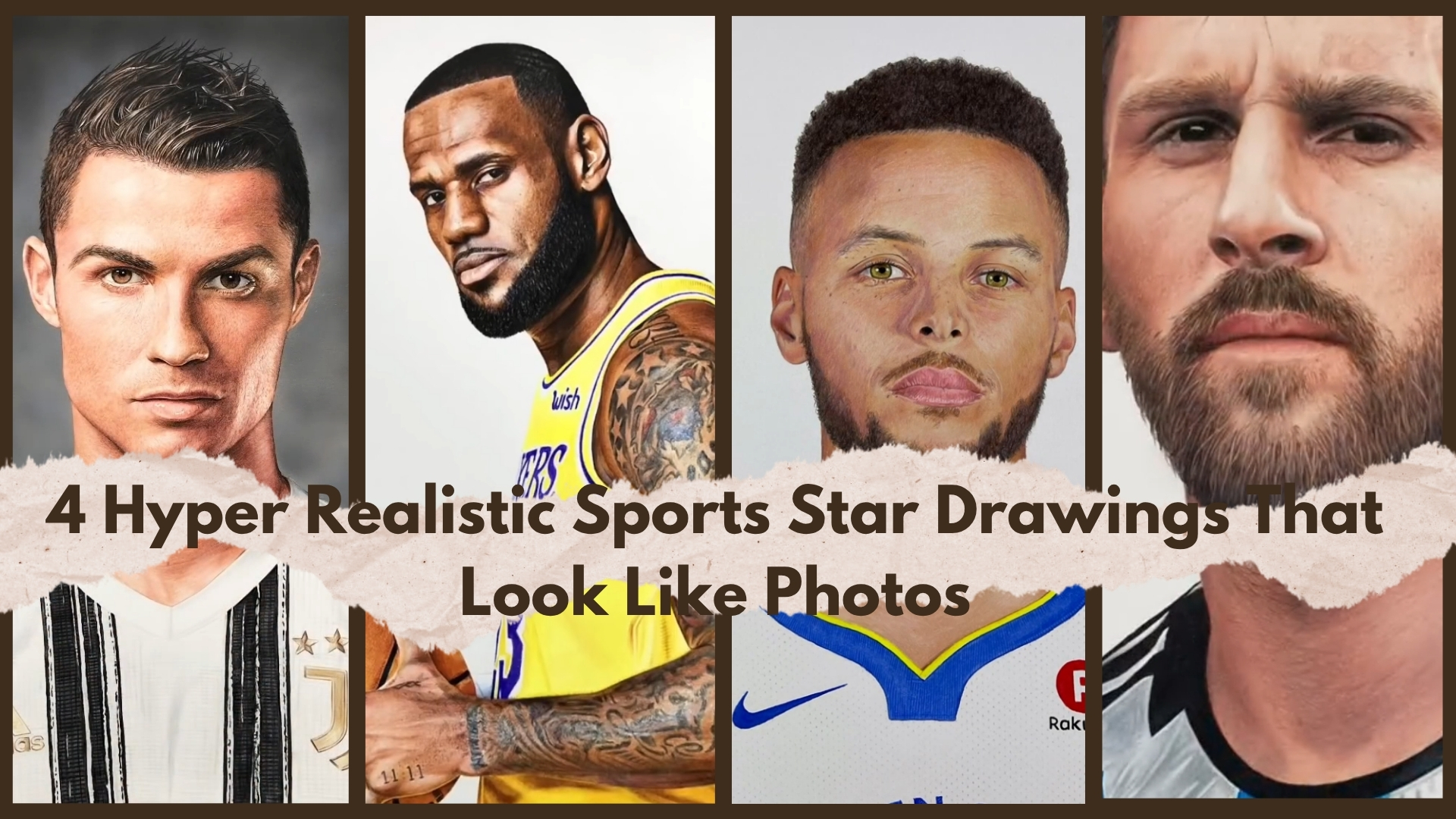 4 hyper realistic sports star drawings that look like photos