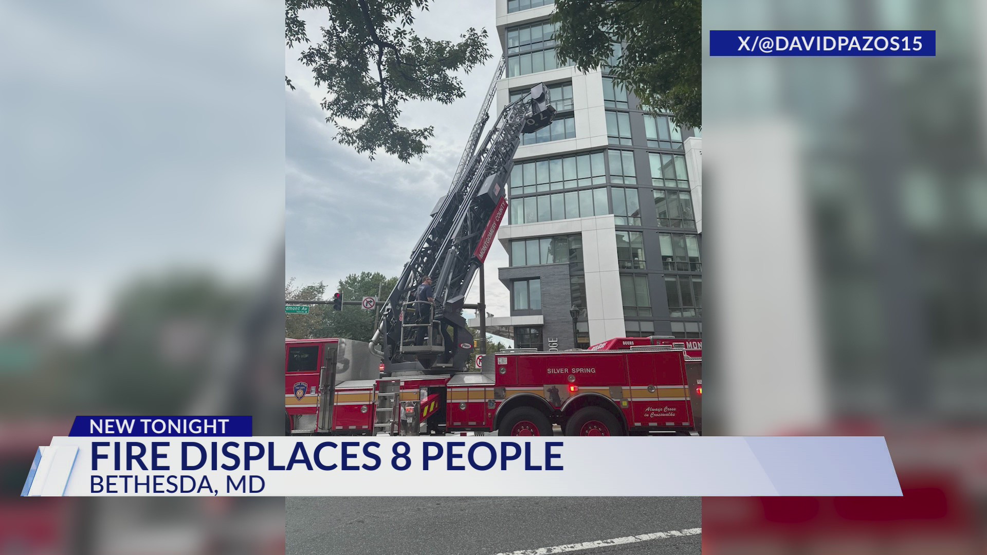 8 displaced in Bethesda high-rise apartment fire