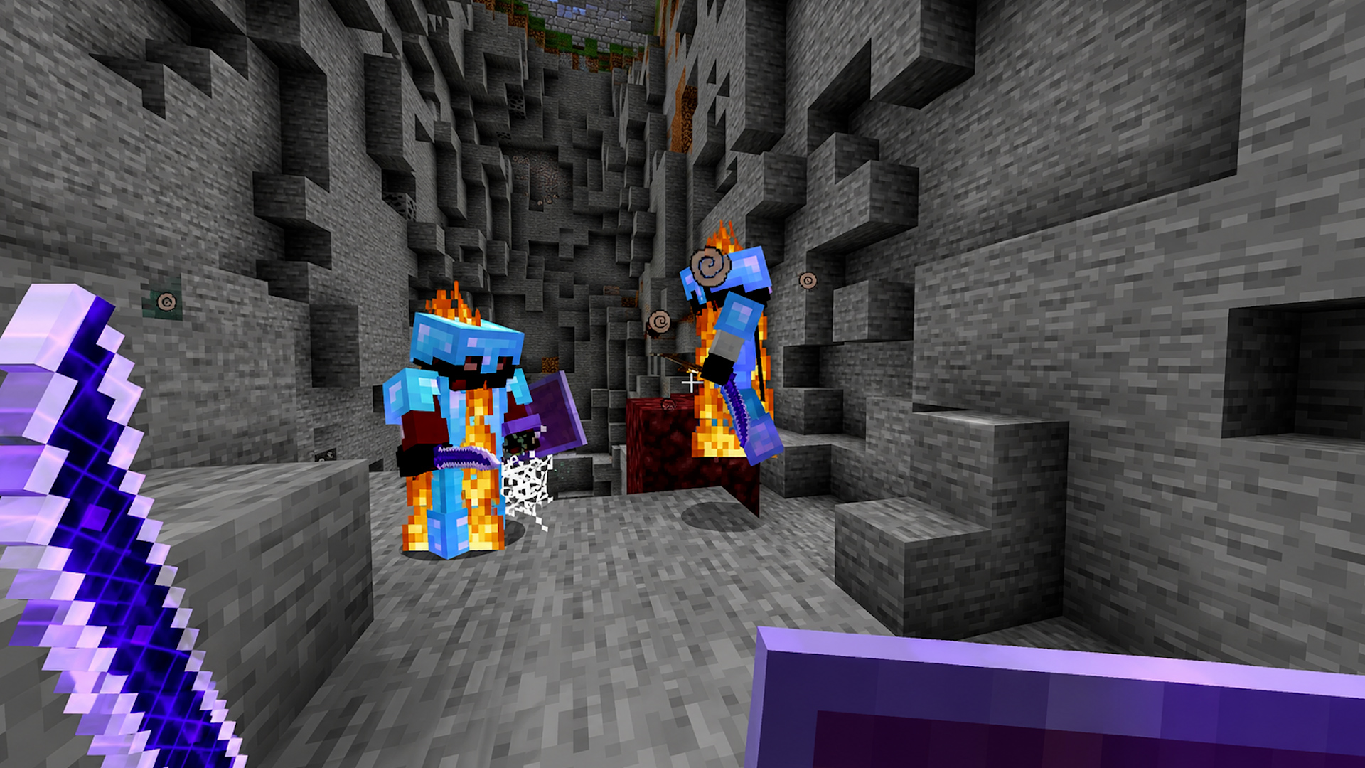 Final team battle on a multiplayer Minecraft server