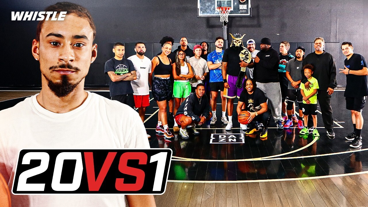 Julian Newman competes against 20 basketball players with Rashad ...