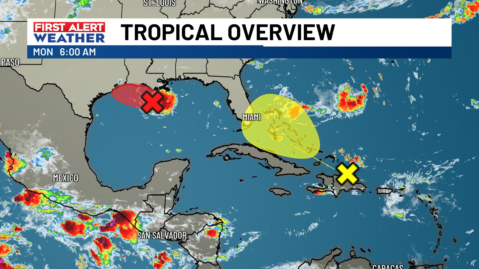 First alert: Watching two areas for possible tropical development later this week