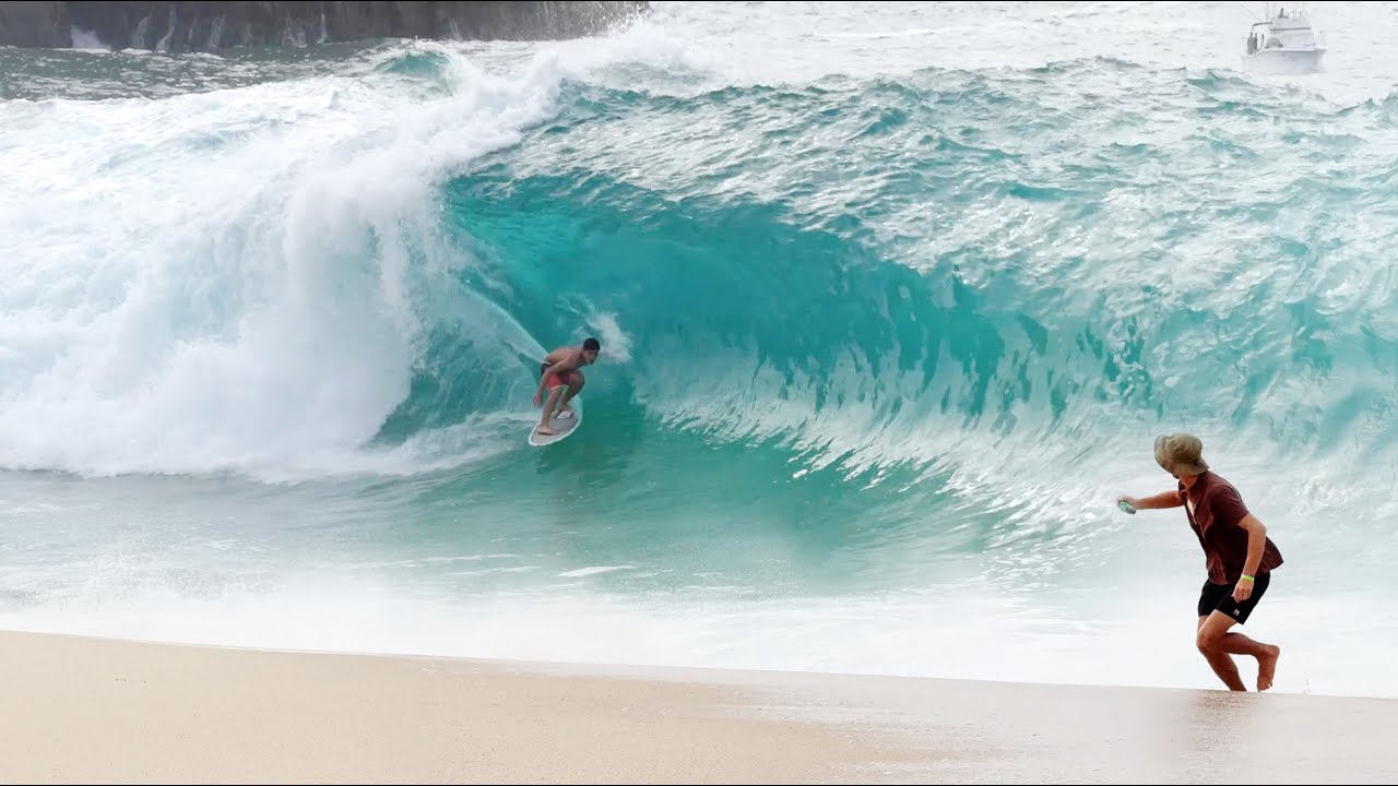 World-class skimboarders battle for the championship in perfect waves