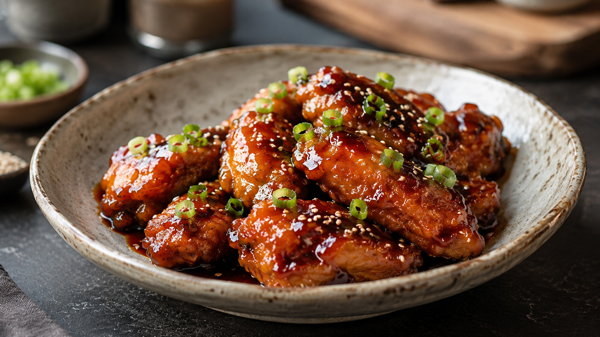 Hoisin sauce gives chicken a rich sticky glaze