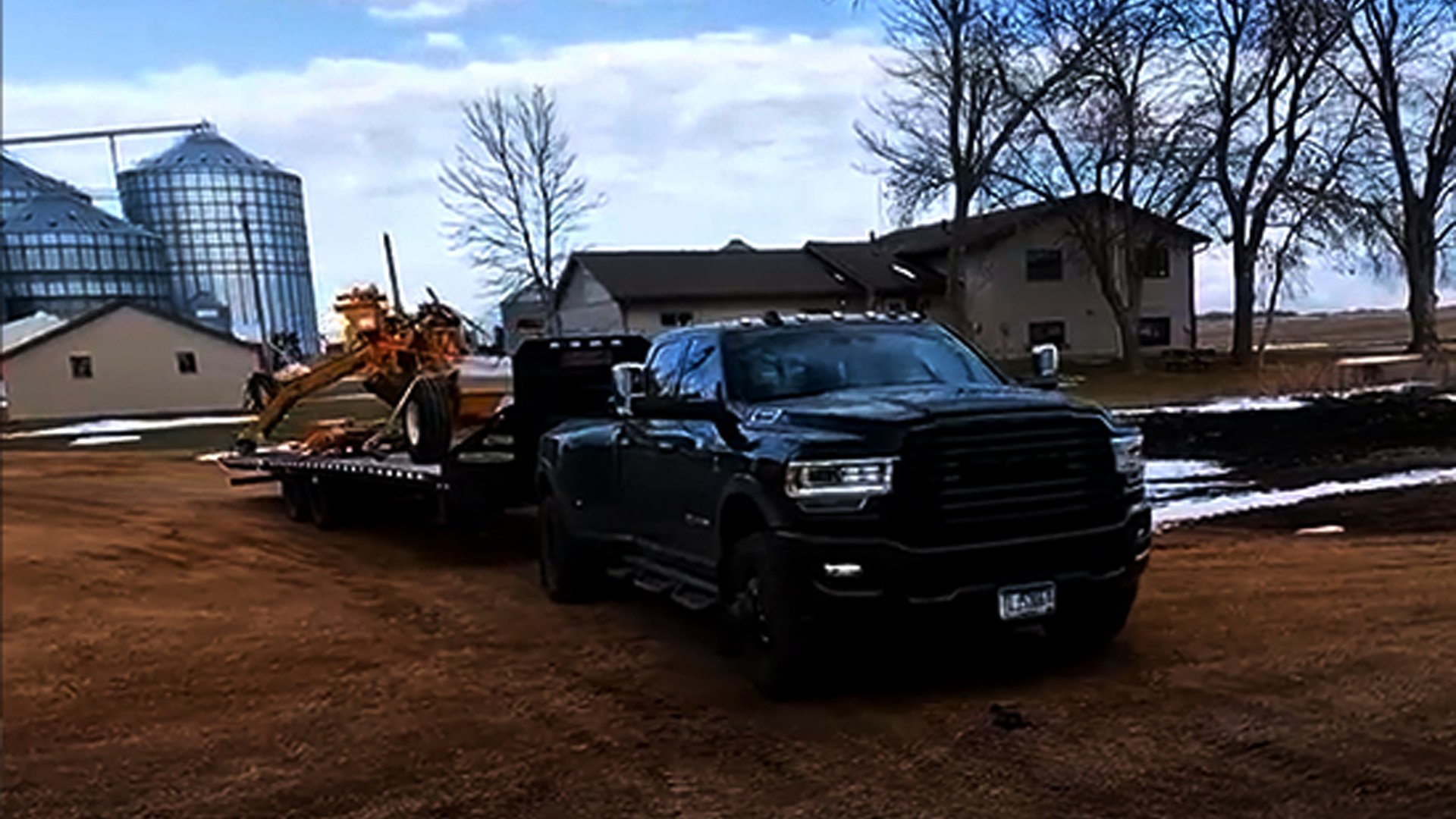 Hauling a big load on the farm