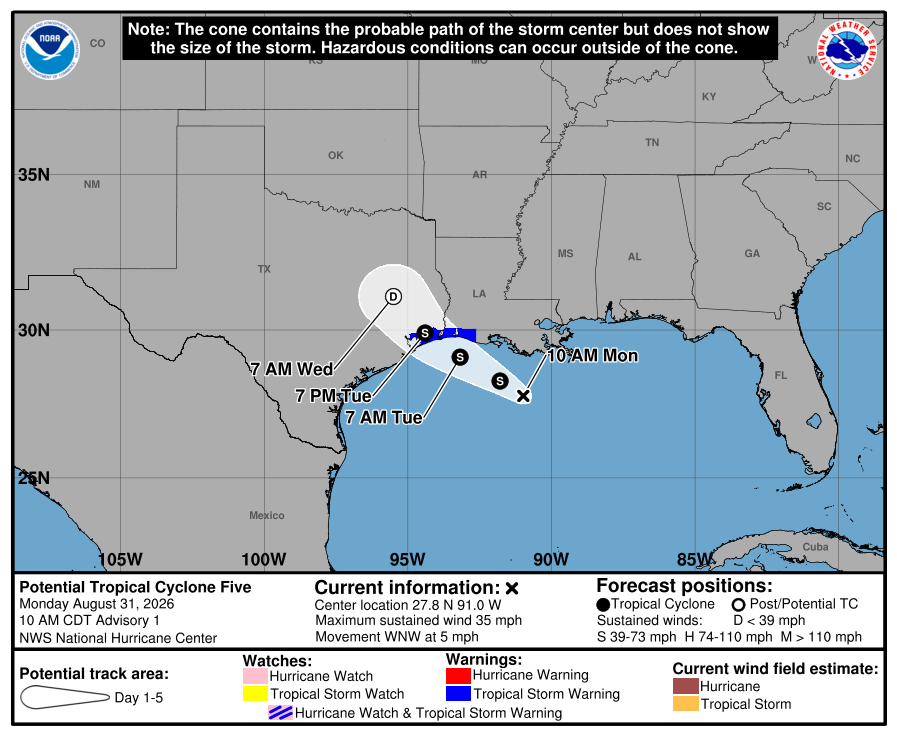 Is a tropical storm coming to Texas? About potential tropical cyclone