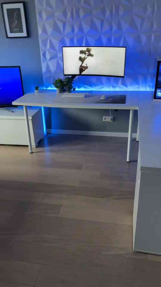 Clean white gaming setup with stunning details