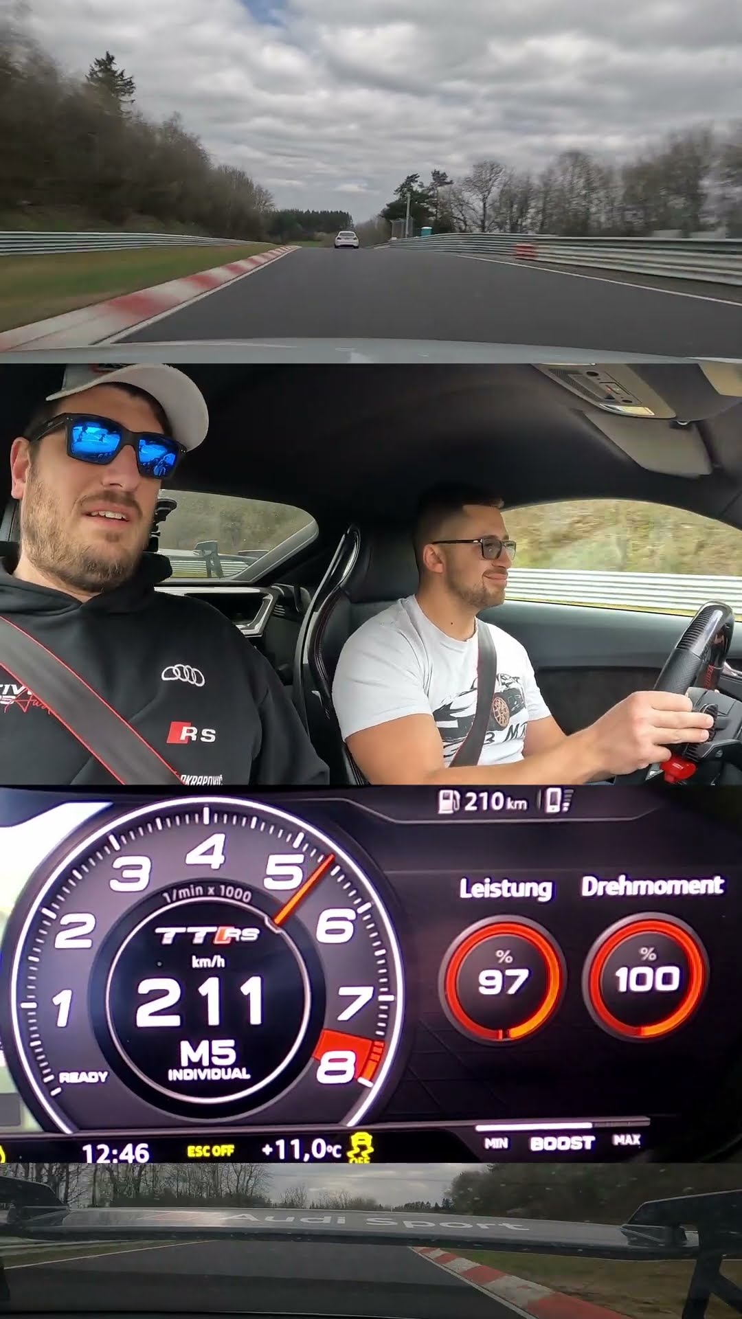 Modified Audi TT RS run through the Nürburgring track
