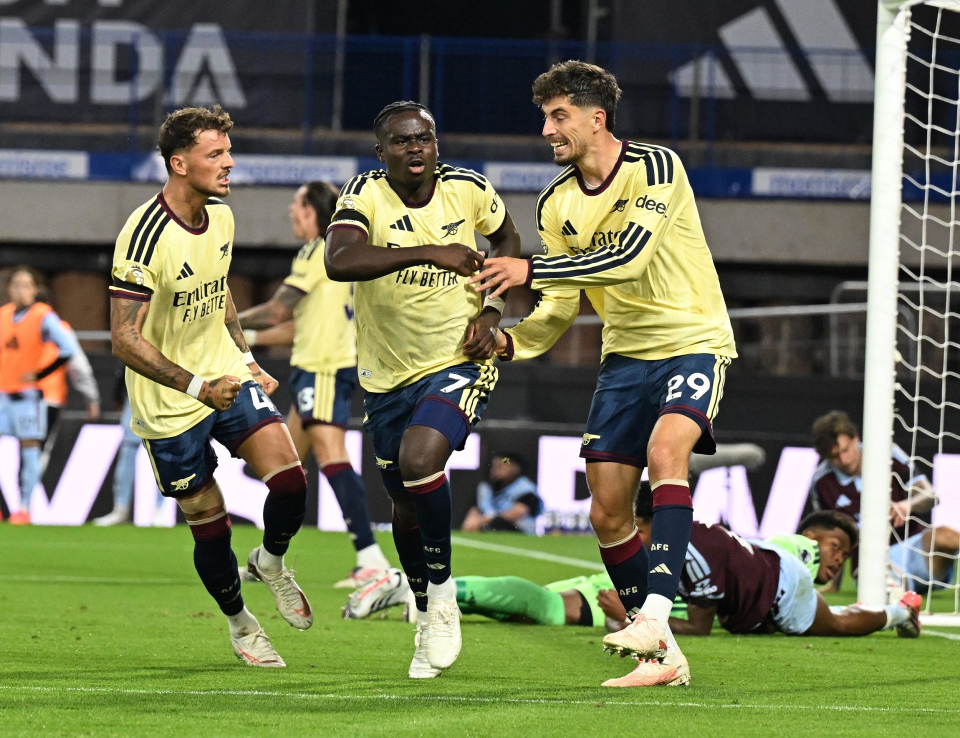 Bukayo Saka scored Arsenal’s winning goal against Aston Villa (Picture: Getty)