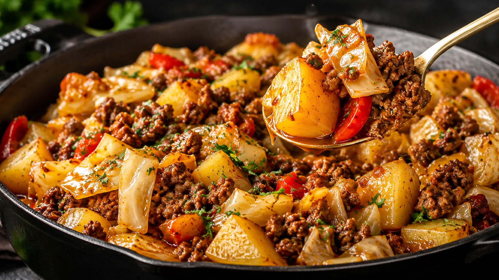 I’ve never made cabbage this delicious! Easy ground beef dinner!