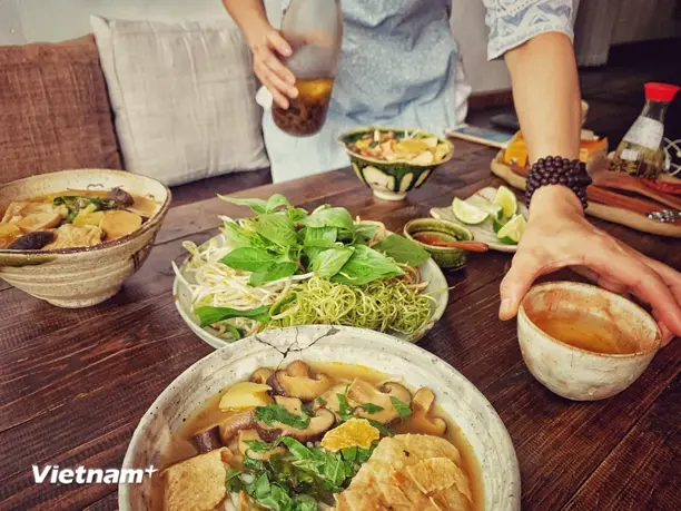 Các loại rau gia vị không thể thiếu trong các món ăn Việt Nam. (Ảnh: Xuân Mai/Vietnam+)