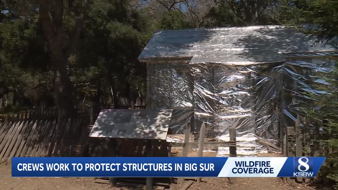 Firefighters wrap 1884 Pfieffer Homestead Cabin in fire-resistant ...