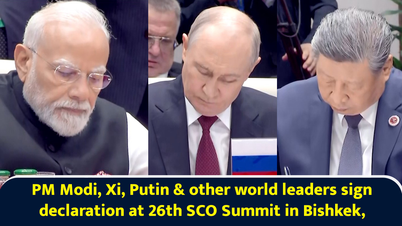 PM Modi, Xi, Putin & other world leaders sign declaration at 26th SCO ...