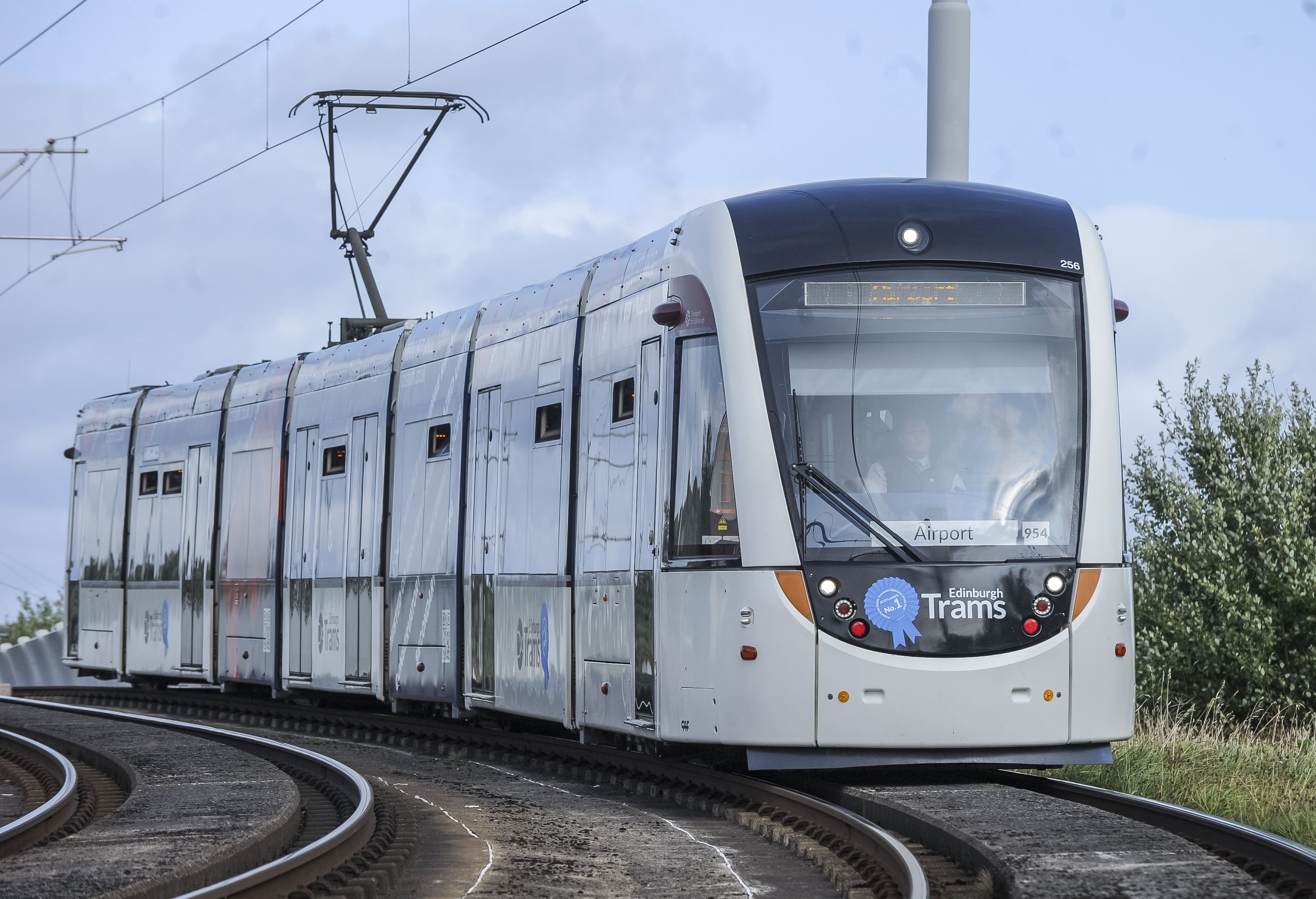 Edinburgh Trams running part route between Airport and Leith Walk due ...