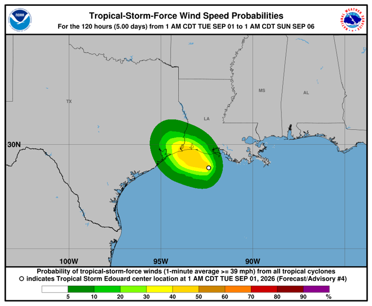 Tropical storm Edouard made landfall. See path to Texas