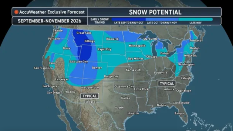 Map reveals states likely to see first snowfall in September due to ...