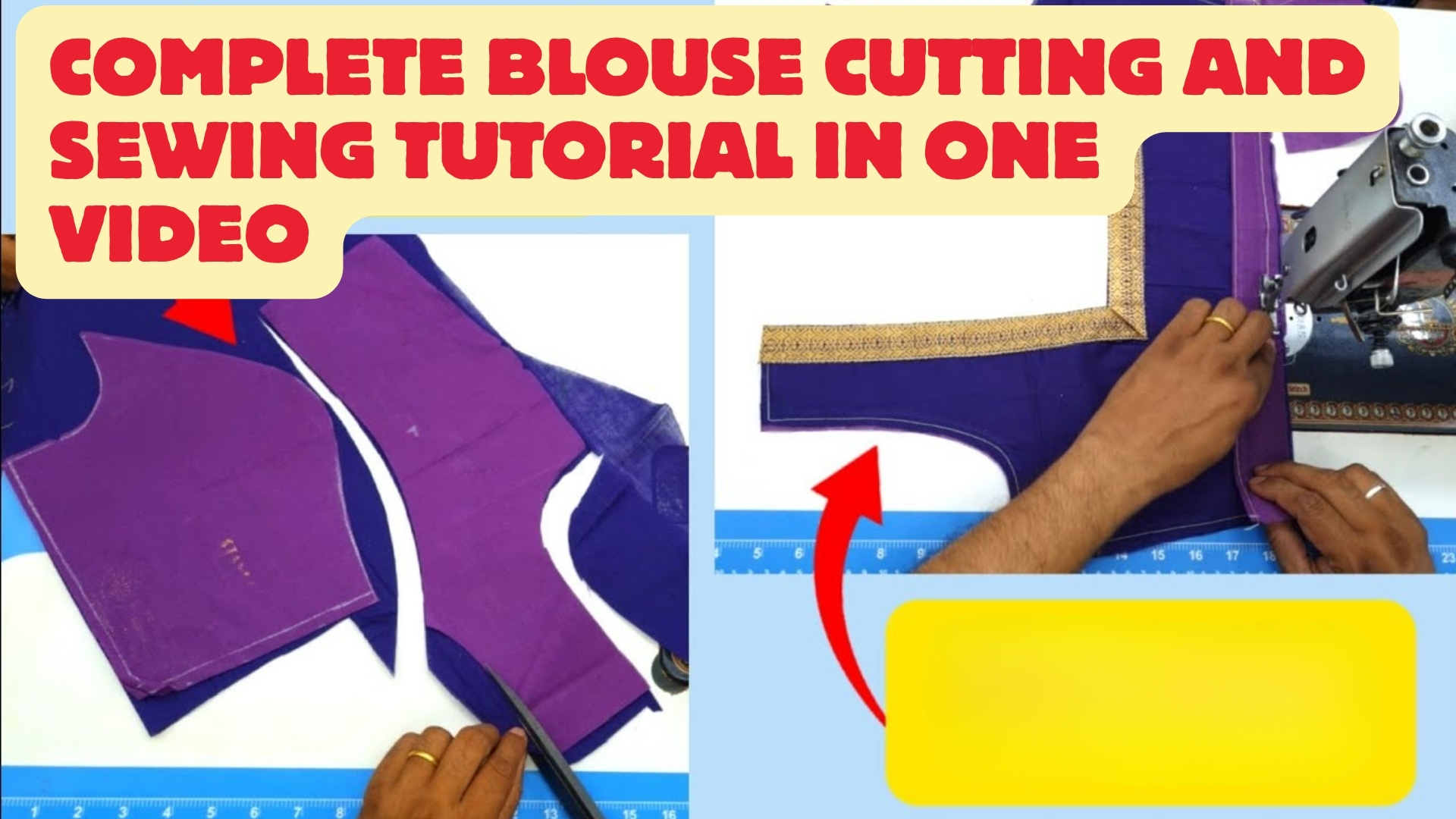 Complete blouse cutting and sewing tutorial in one video