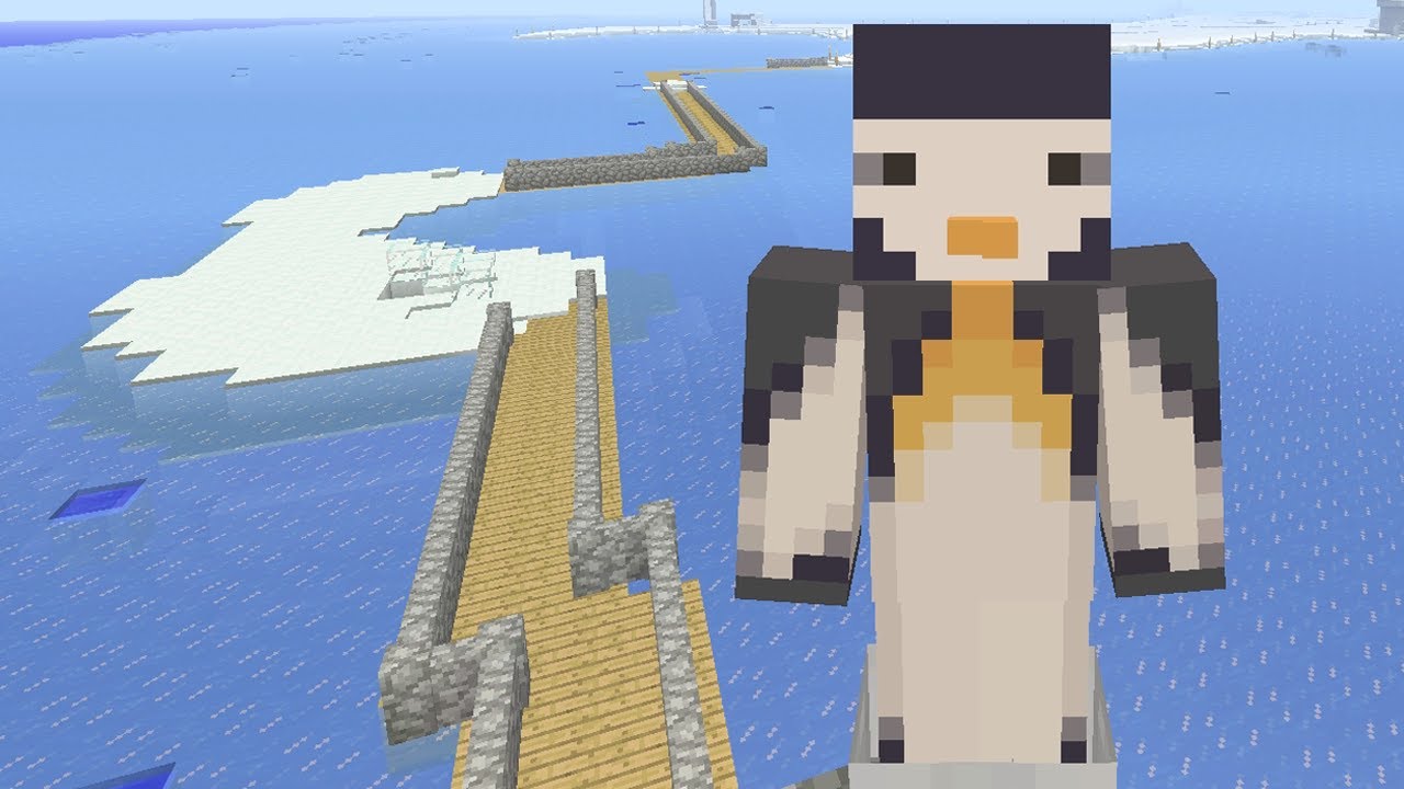 Build bridges to survive the frozen Minecraft Arctic