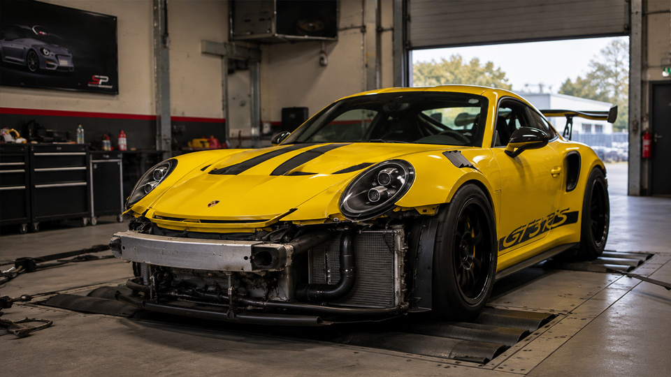 Porsche GT3 RS attacks the dyno at full throttle