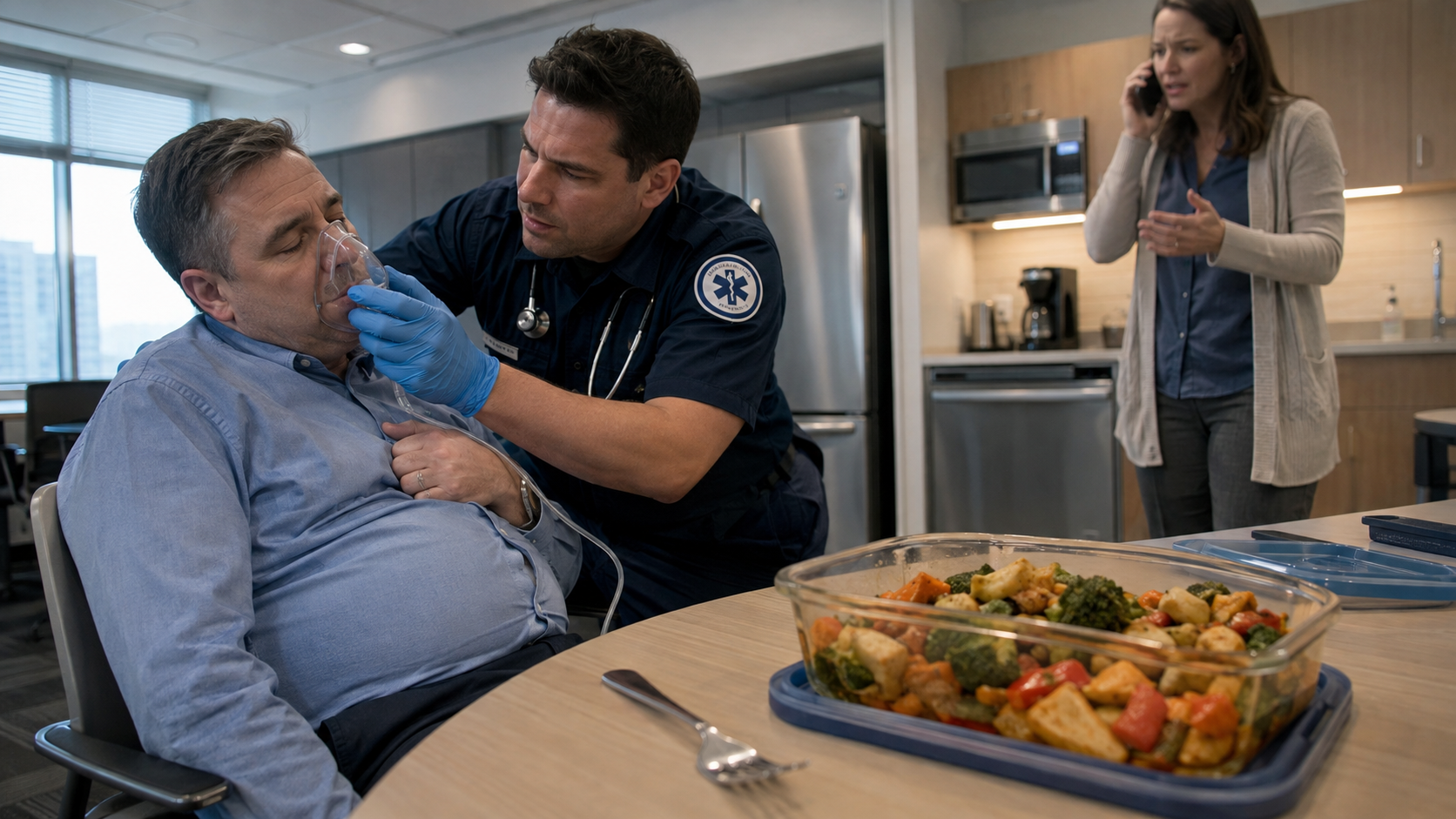 A dad ate three-day-old leftovers... then his heart stopped beating