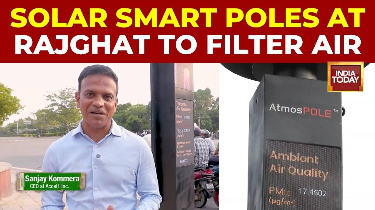Delhi air crisis: Multi-function solar air purifying poles deployed at ...
